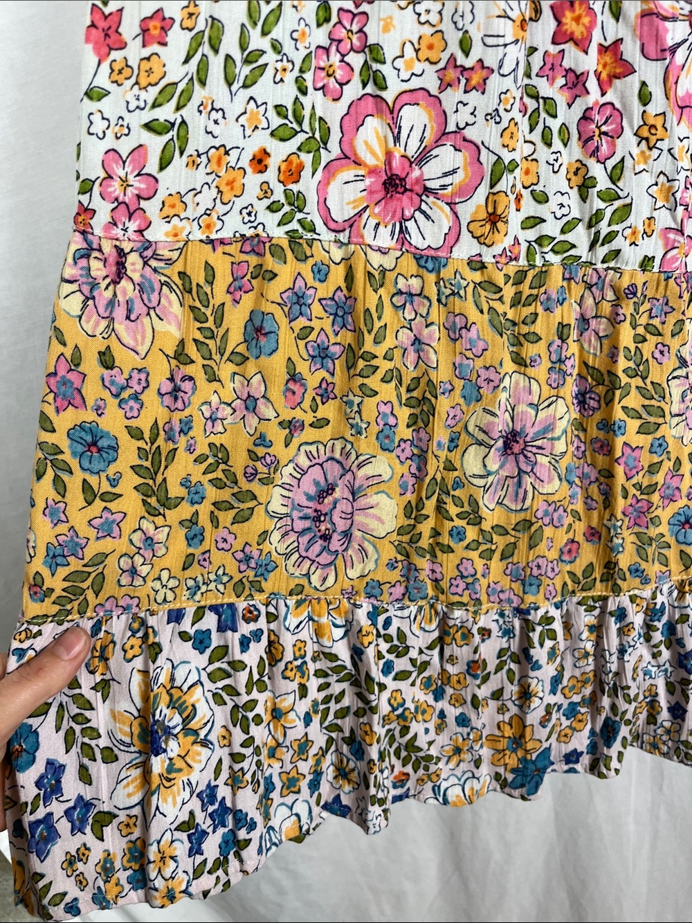 Angie Floral Patchwork Quilted Pull On Skirt - Picture 7 of 9